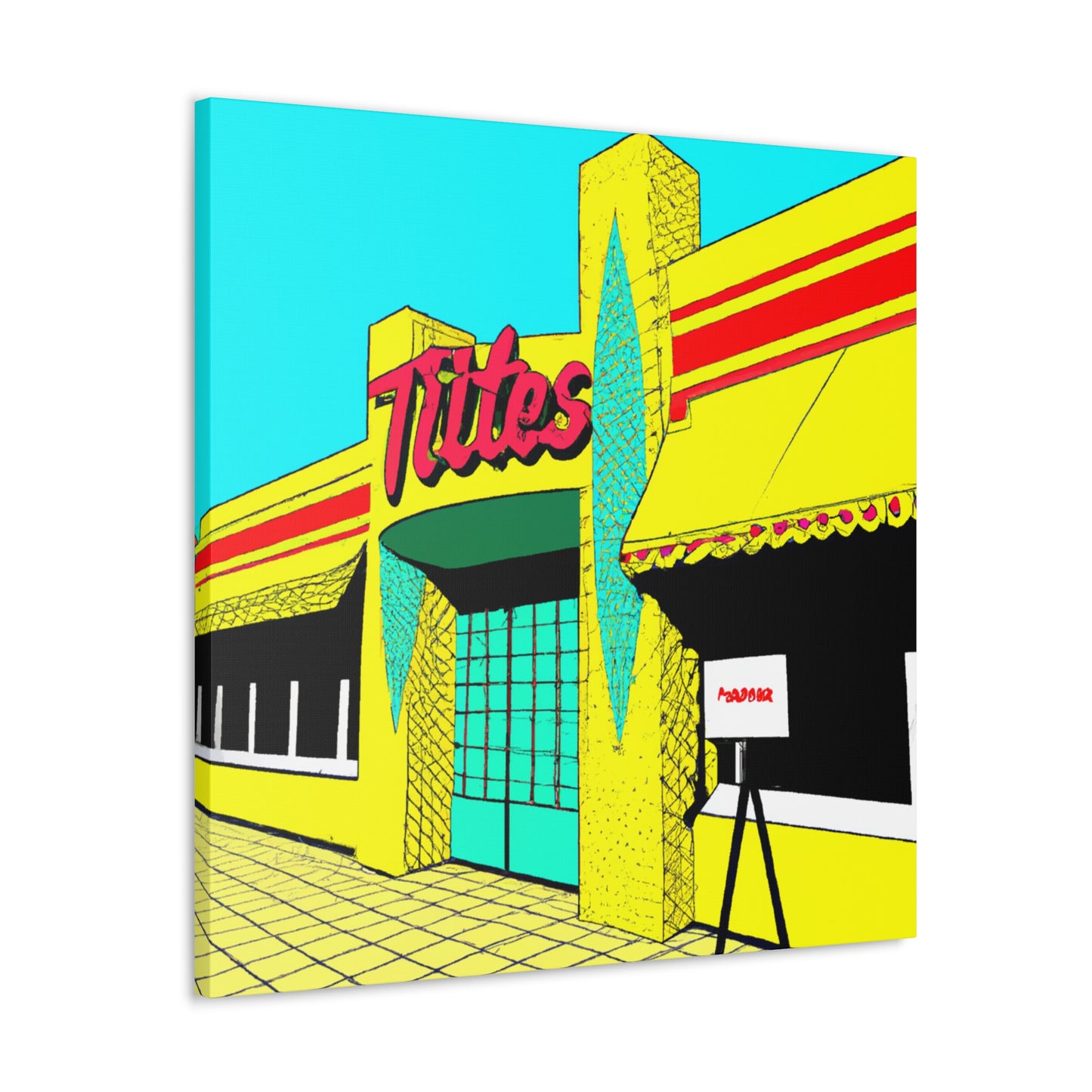 "Happy Wheels Tire Shop." - Canvas - Pop Art