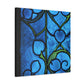 "Blue Petals" - Glass Canvas