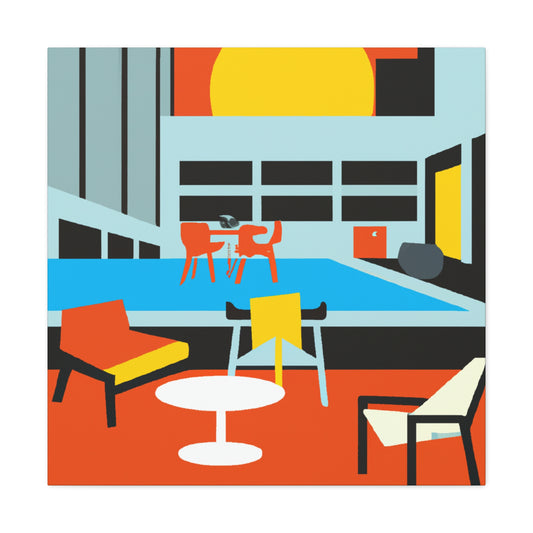Sunsplashed Abstraction - Midcentury - Canvas