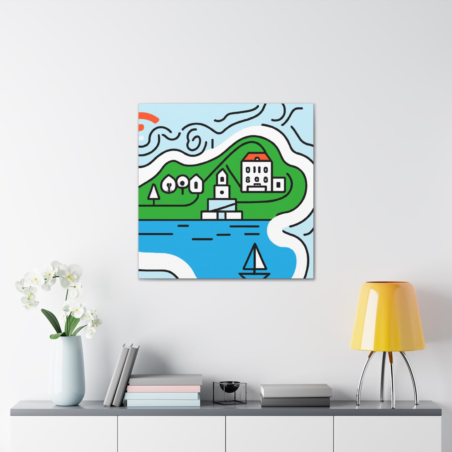 Lakefront Sparkles - Minimalism - Canvas