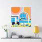 Umbrella Skyline - Midcentury - Canvas