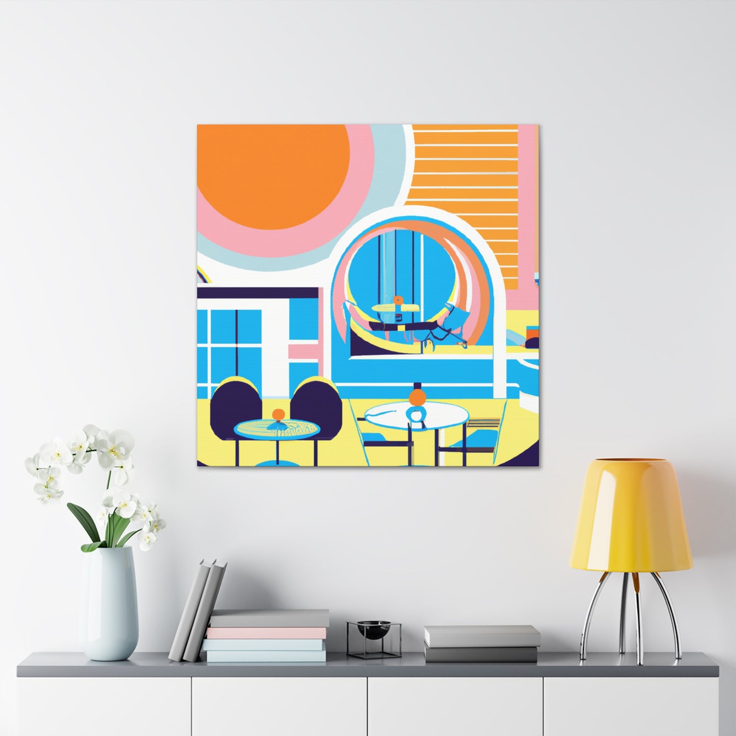 Umbrella Skyline - Midcentury - Canvas