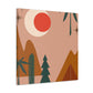 Vintage Flower Pattern- Midcentury - Canvas