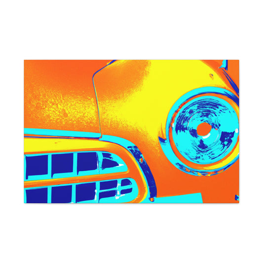'Vintage Car Roadside Reminiscence' - Automobile Canvas