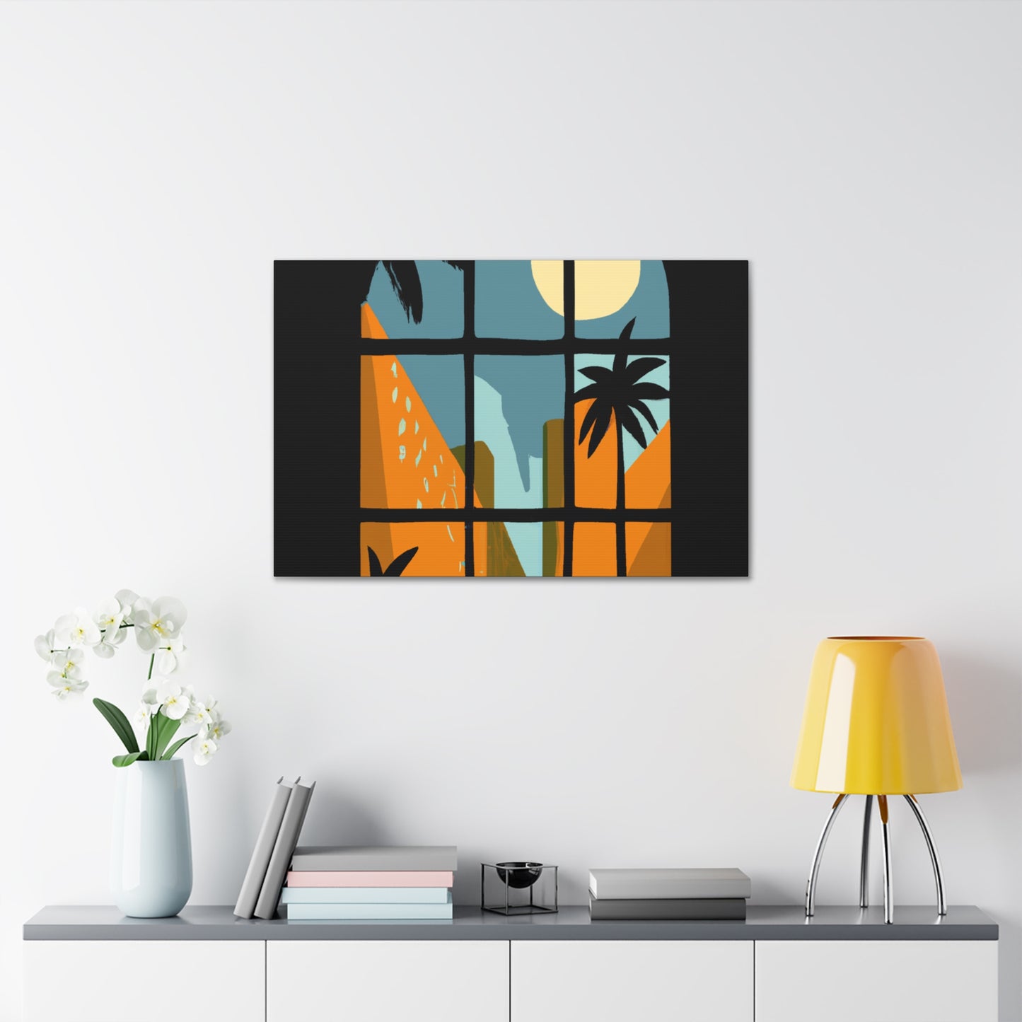 Metallic Bloom - Midcentury - Canvas