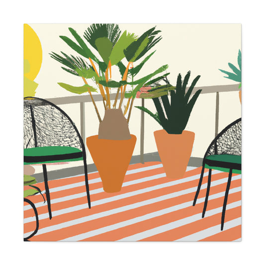 "Contrasting Comfort - Midcentury" - Canvas