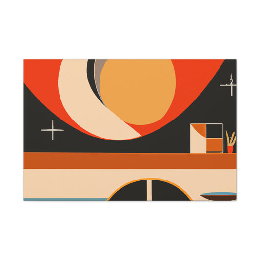 "Radial Reflection - Midcentury" - Canvas