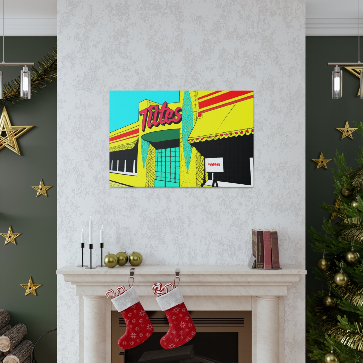 "Happy Wheels Tire Shop." - Canvas - Pop Art