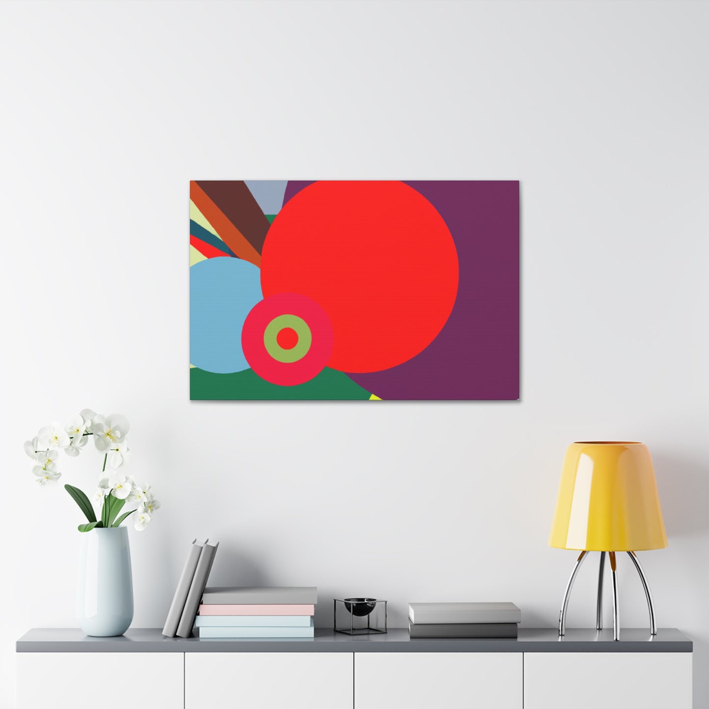 "Cheerful Vibes - Midcentury" - Canvas