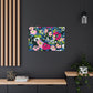 The Floral Frenzy: a game in which players race to collect the most colorful and fragrant flowers in a garden and arrange them in a beautiful bouquet. The player who collects the most flowers and arranges them most creatively wins the game - Canvas