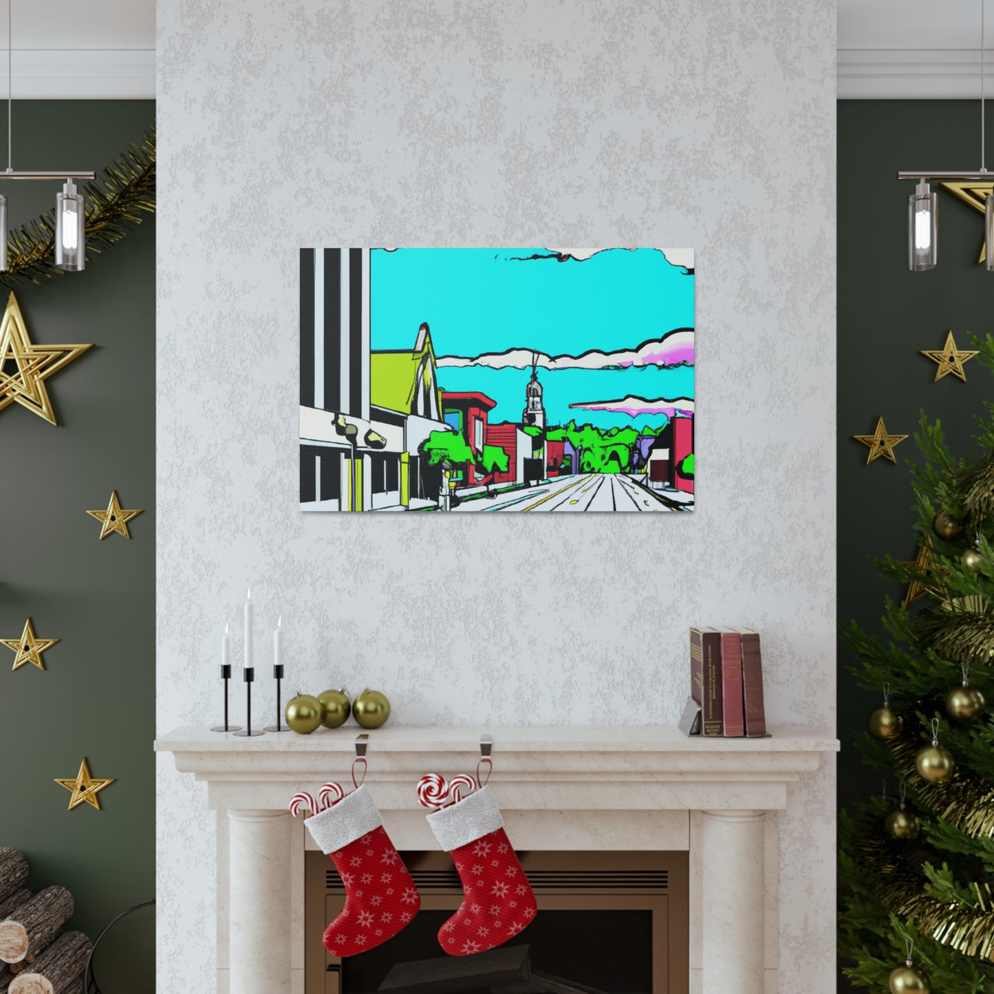 Sunset Drive-In Theater Street - Canvas - Pop Art