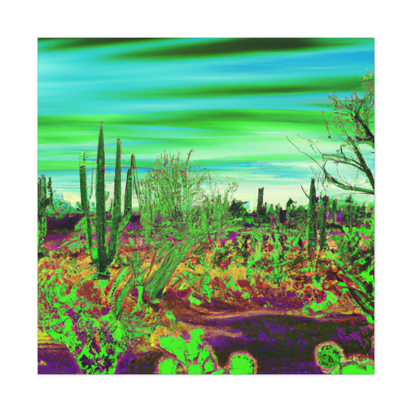 Dusty Green Mirage - Landscape - Canvas