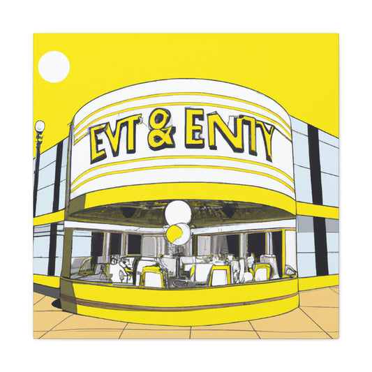 The Jiving Jukebox Cafe - Retro Music Pop Art Canvas