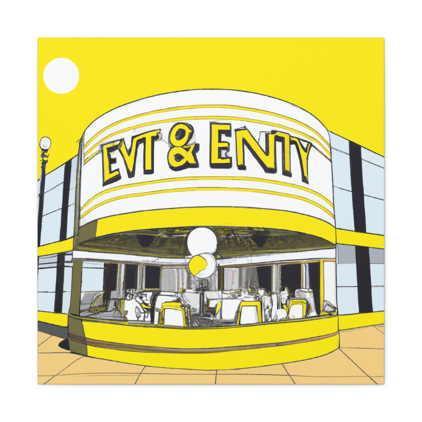 The Jiving Jukebox Cafe - Retro Music Pop Art Canvas
