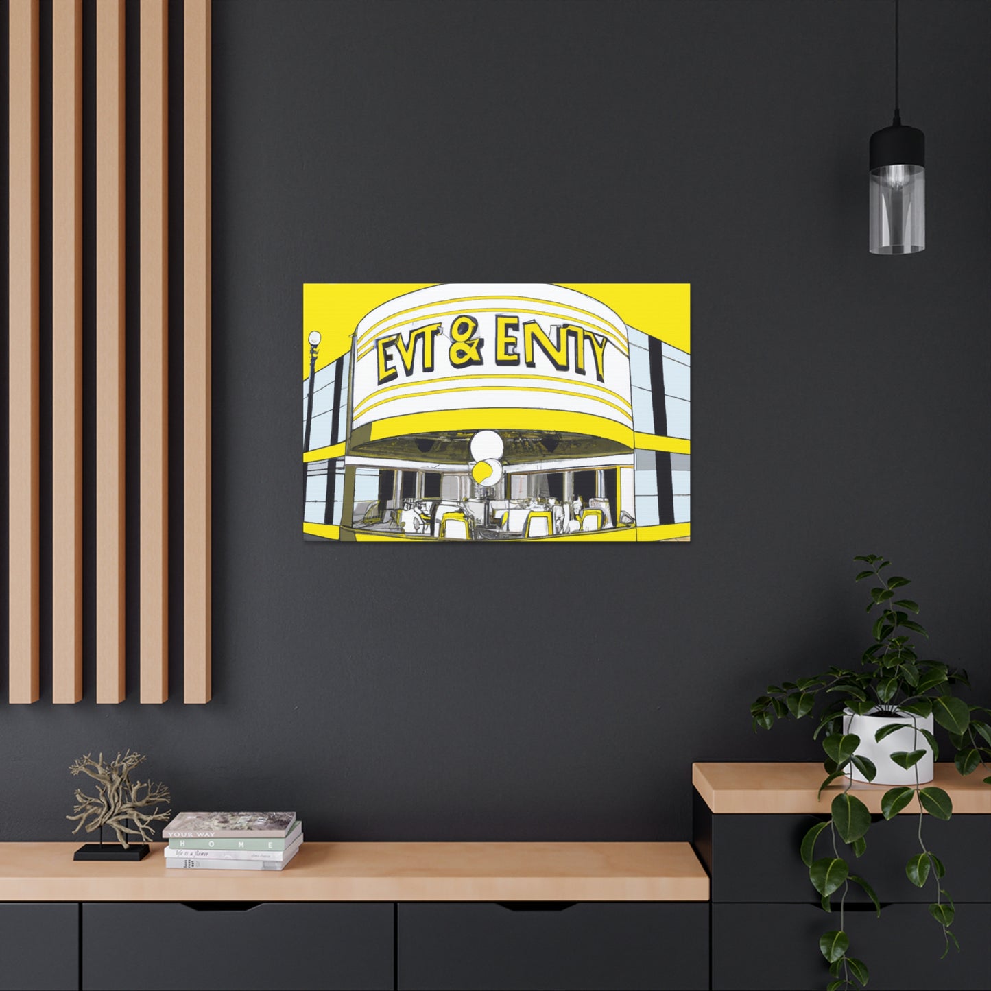 The Jiving Jukebox Cafe - Retro Music Pop Art Canvas