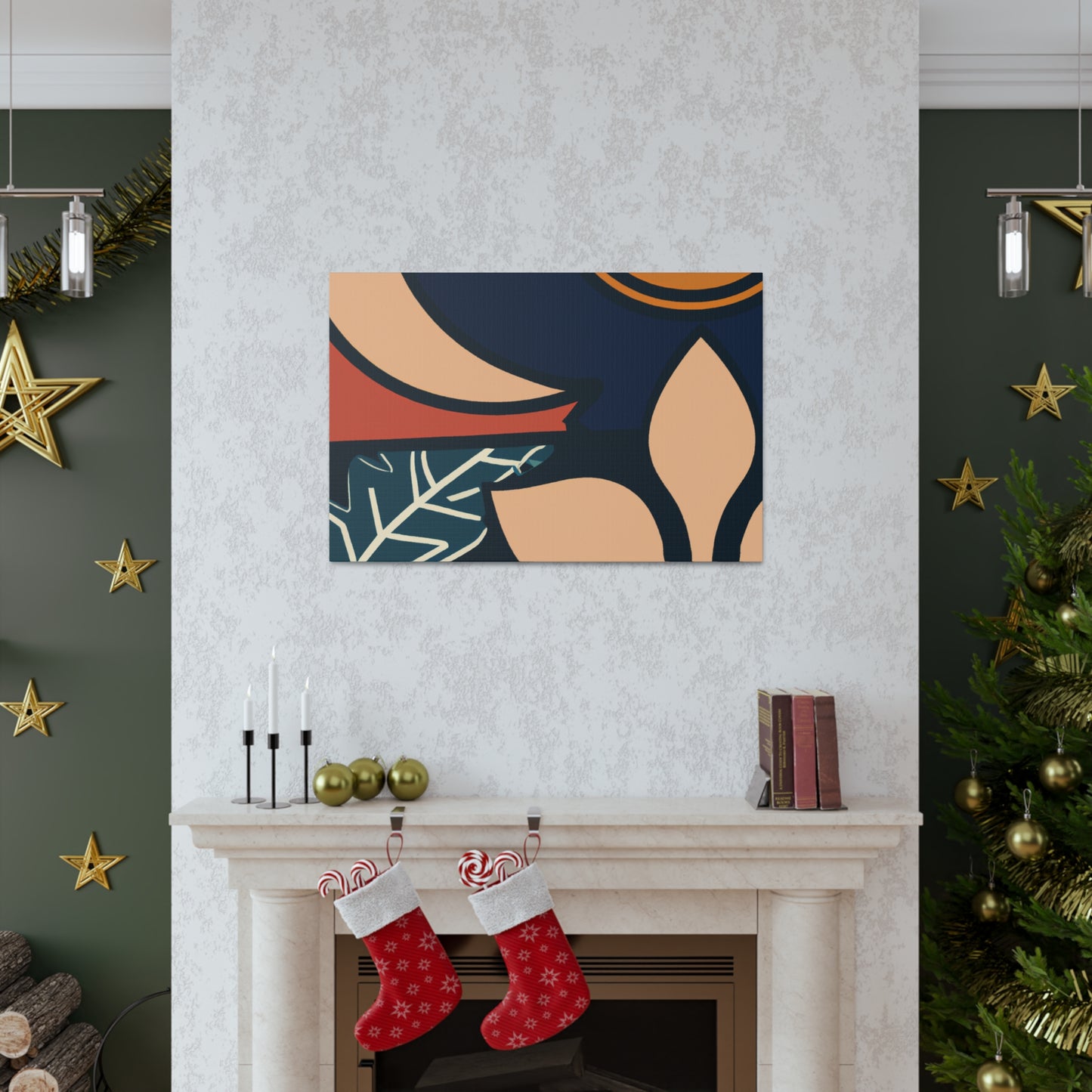 Blue Curve - Midcentury Canvas