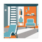 "Atomic Journey - Midcentury" - Canvas