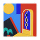Cheerful Balcony - Midcentury Canvas