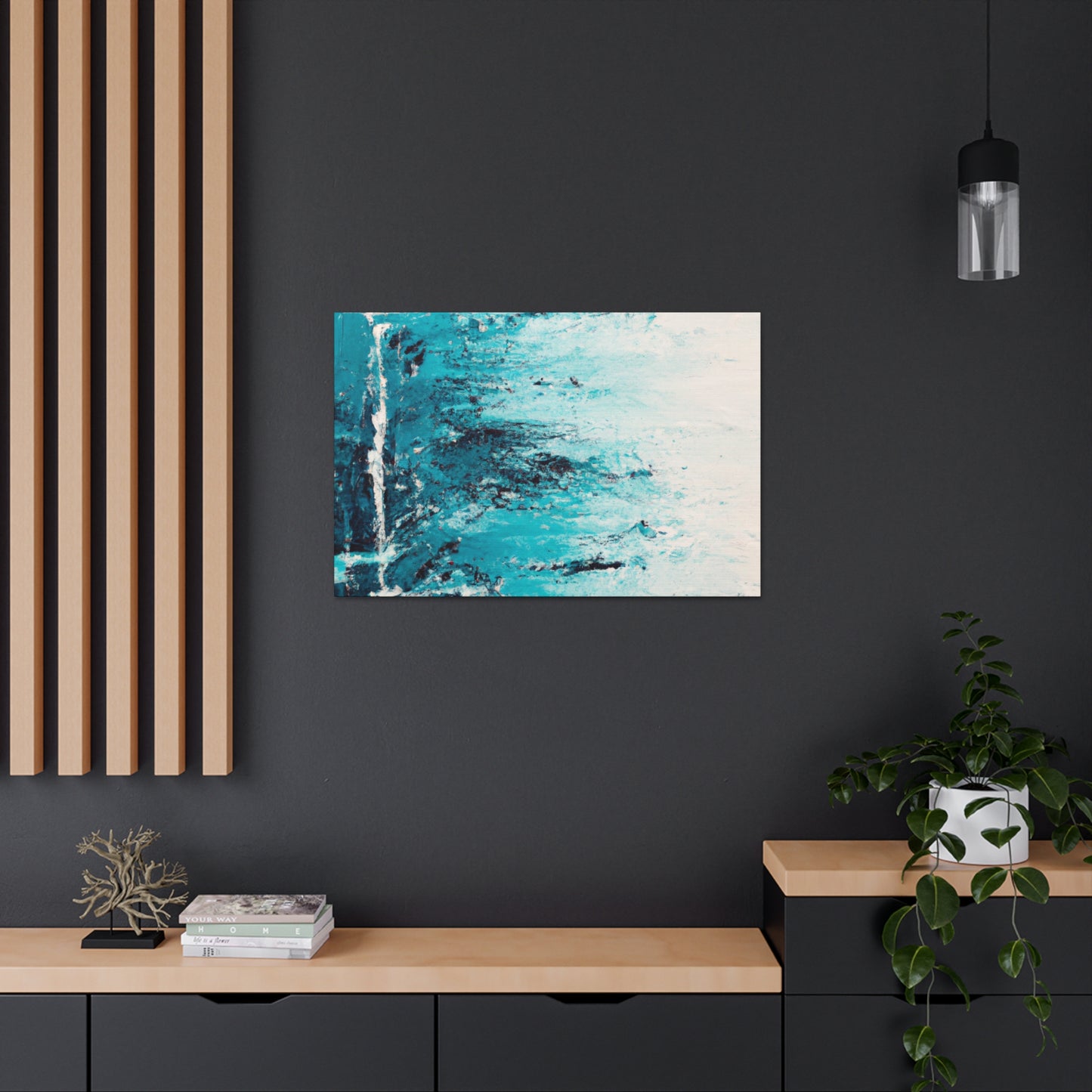 Aqua Frost- Abstract Canvas