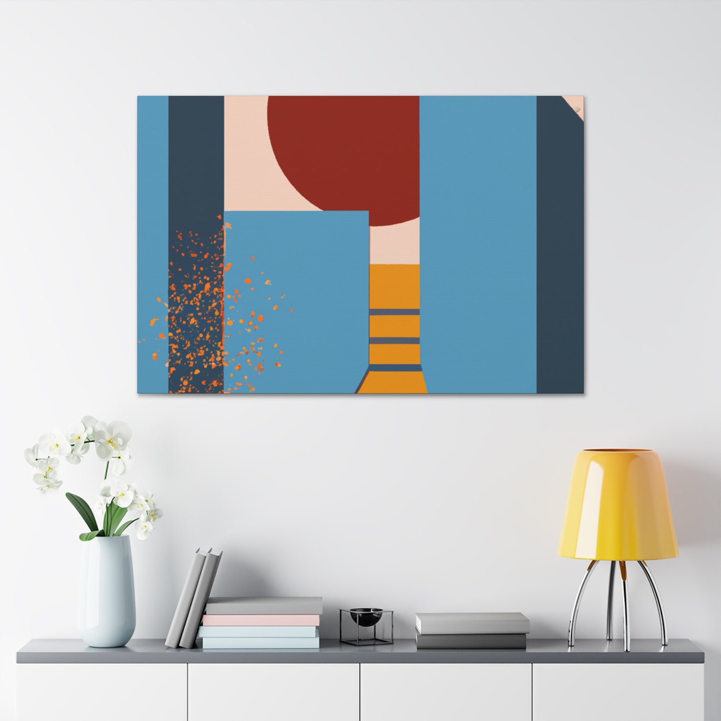 Crescent Loving Couple - Midcentury - Canvas