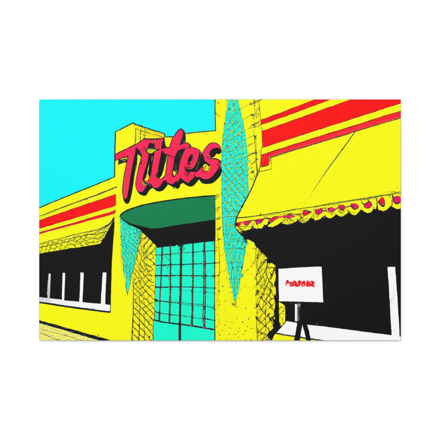 "Happy Wheels Tire Shop." - Canvas - Pop Art
