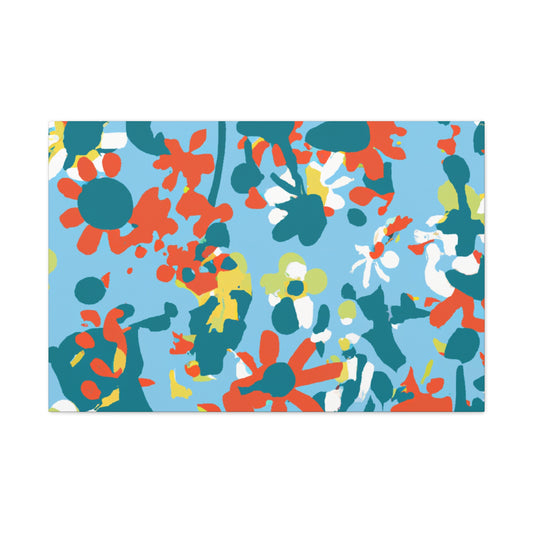 "Petal Putter: The Flowerbed Challenge" - Floral Canvas