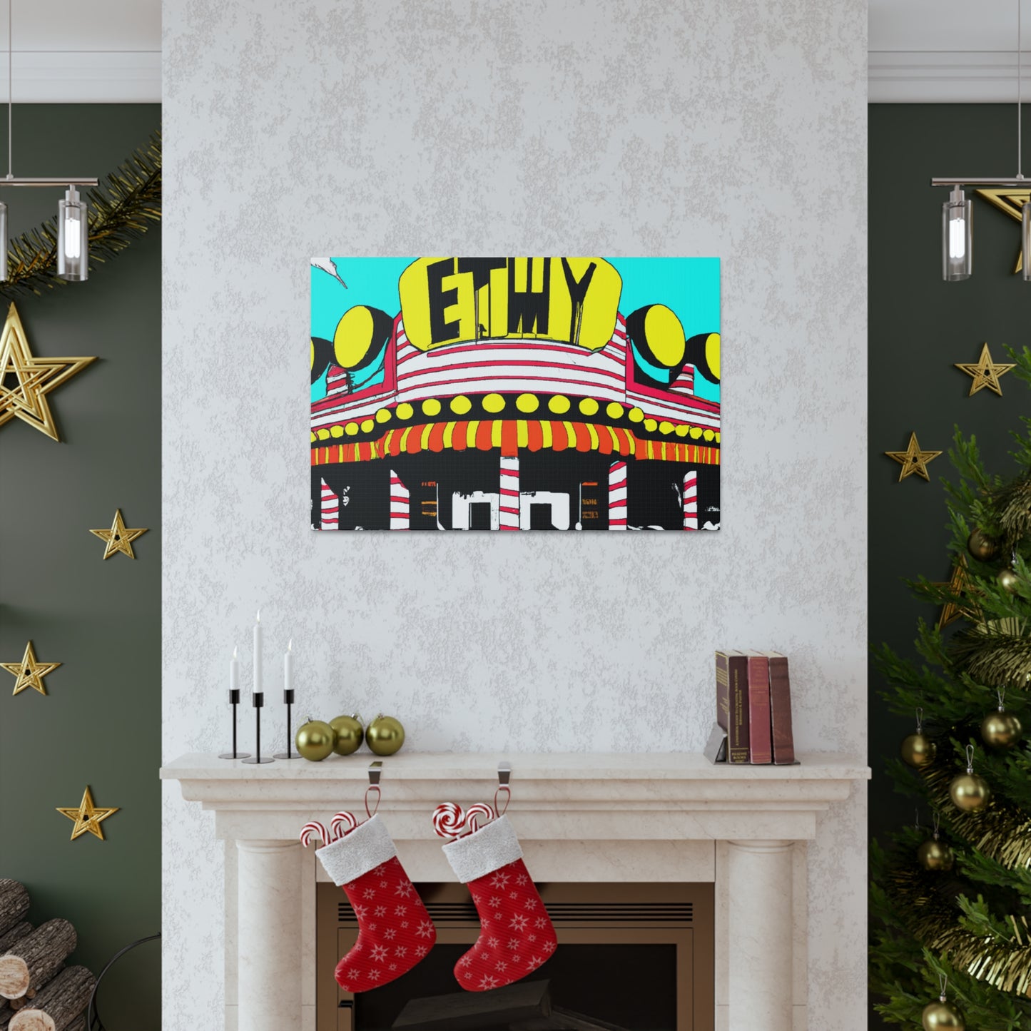 Rock 'n' Roll Drive-In Diner. - Pop Art Canvas