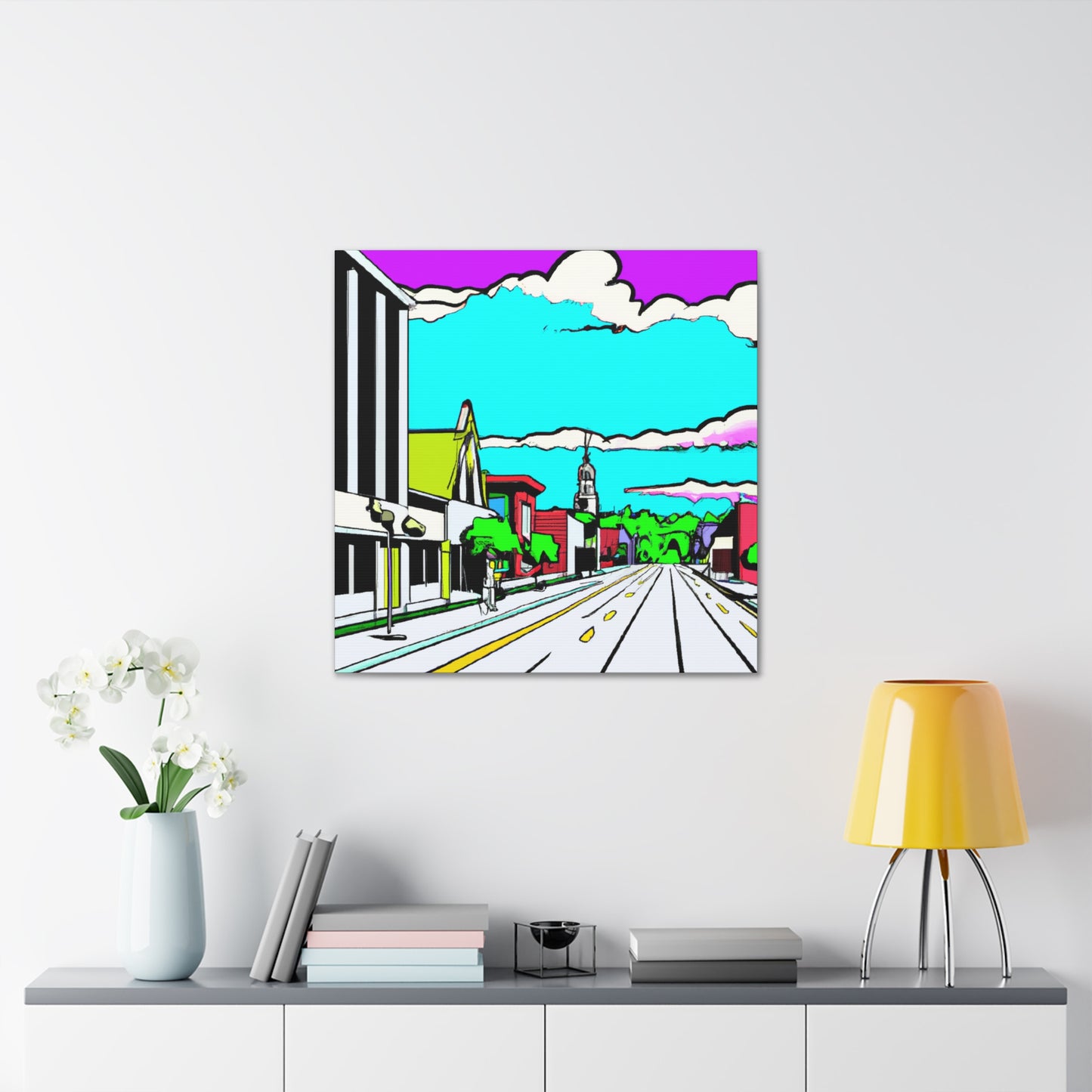 Sunset Drive-In Theater Street - Canvas - Pop Art
