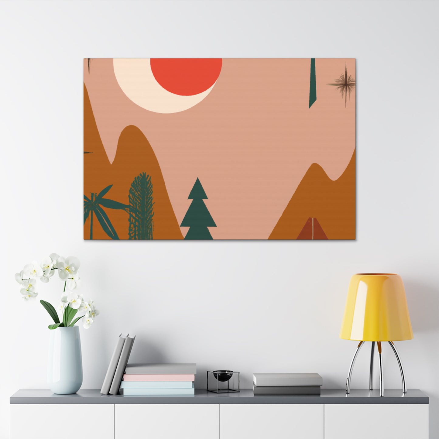 Vintage Flower Pattern- Midcentury - Canvas