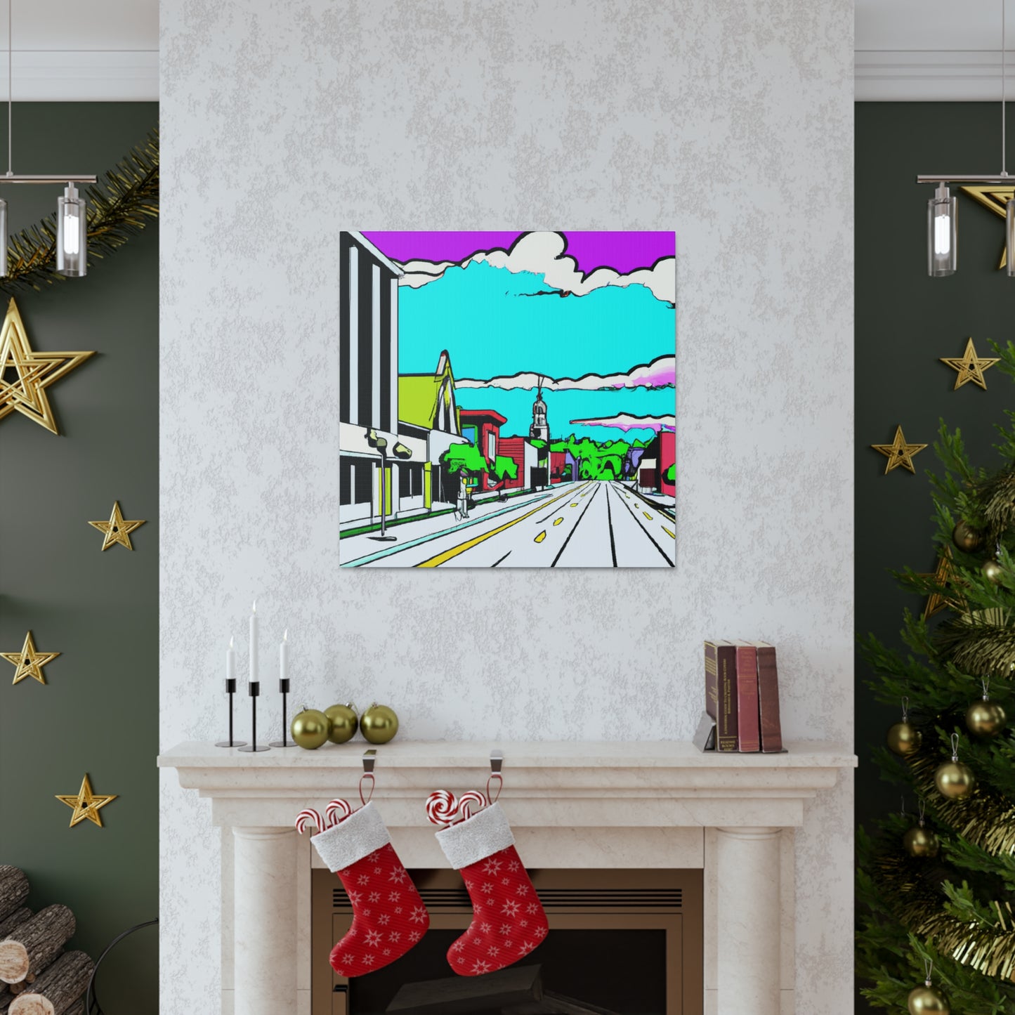 Sunset Drive-In Theater Street - Canvas - Pop Art