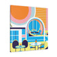 Umbrella Skyline - Midcentury - Canvas