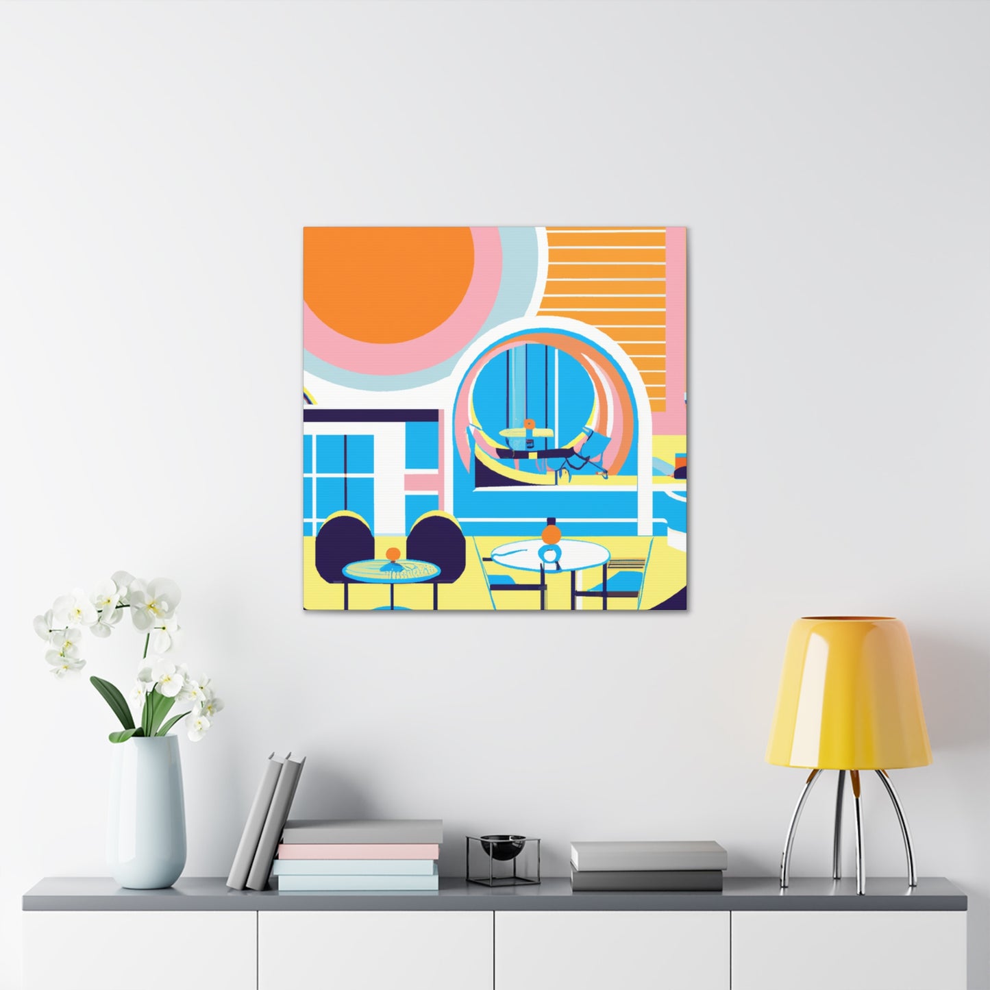 Umbrella Skyline - Midcentury - Canvas