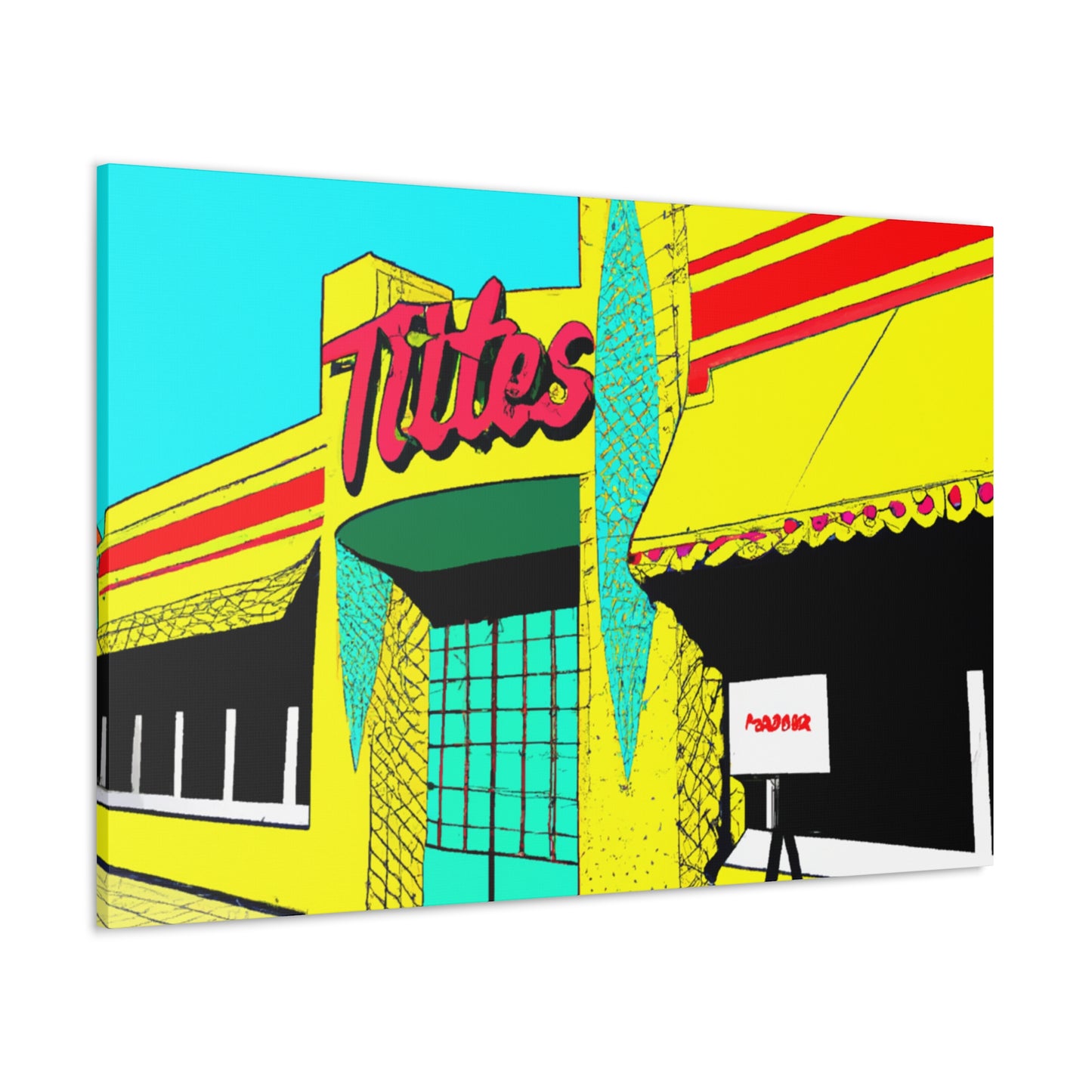 "Happy Wheels Tire Shop." - Canvas - Pop Art