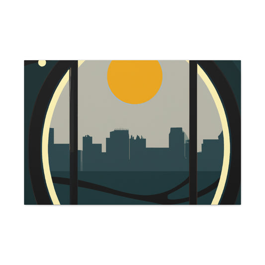 Moon Rise -  Midcentury Canvas
