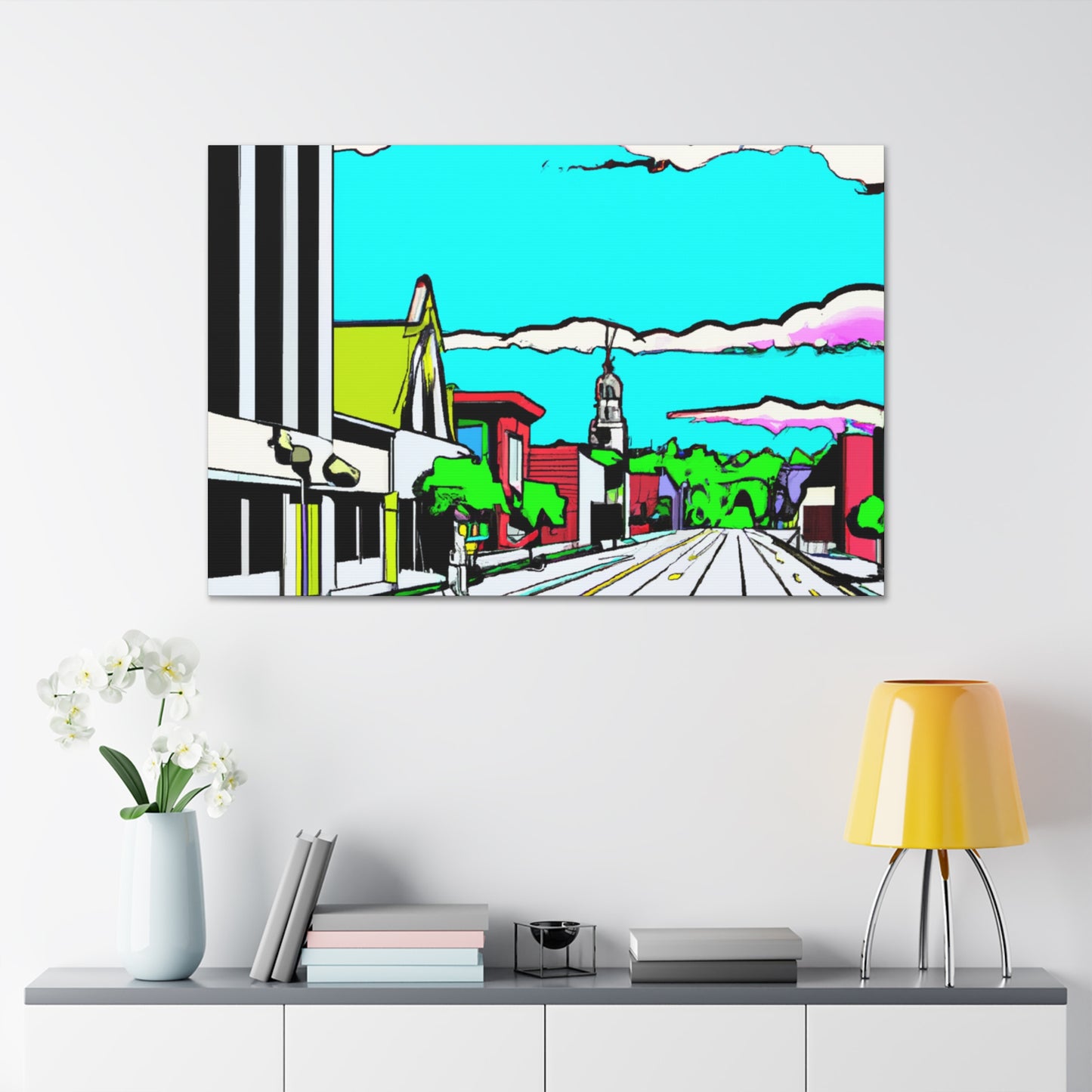 Sunset Drive-In Theater Street - Canvas - Pop Art