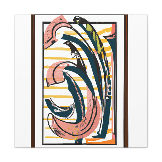 Flametail Parrot - Midcentury Canvas