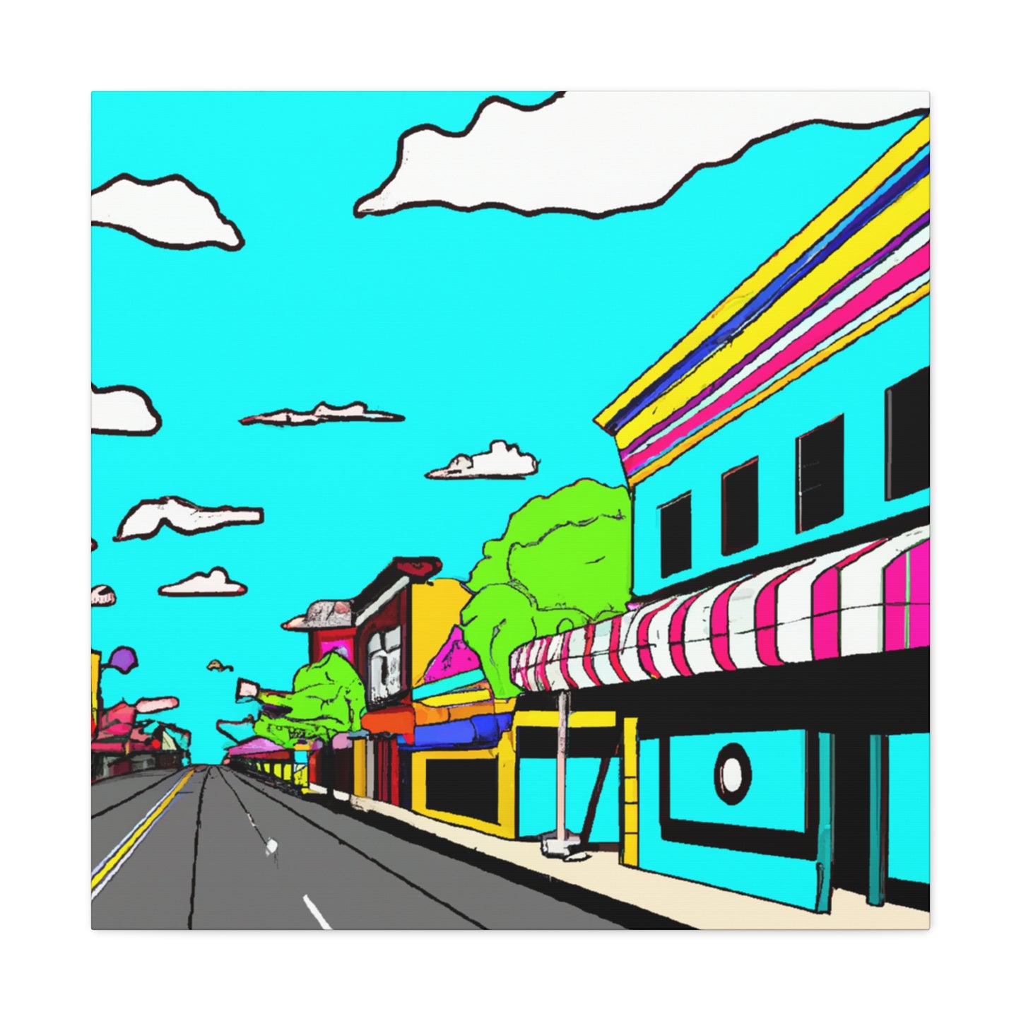 Car Hop Boulevard - Pop Art Canvas