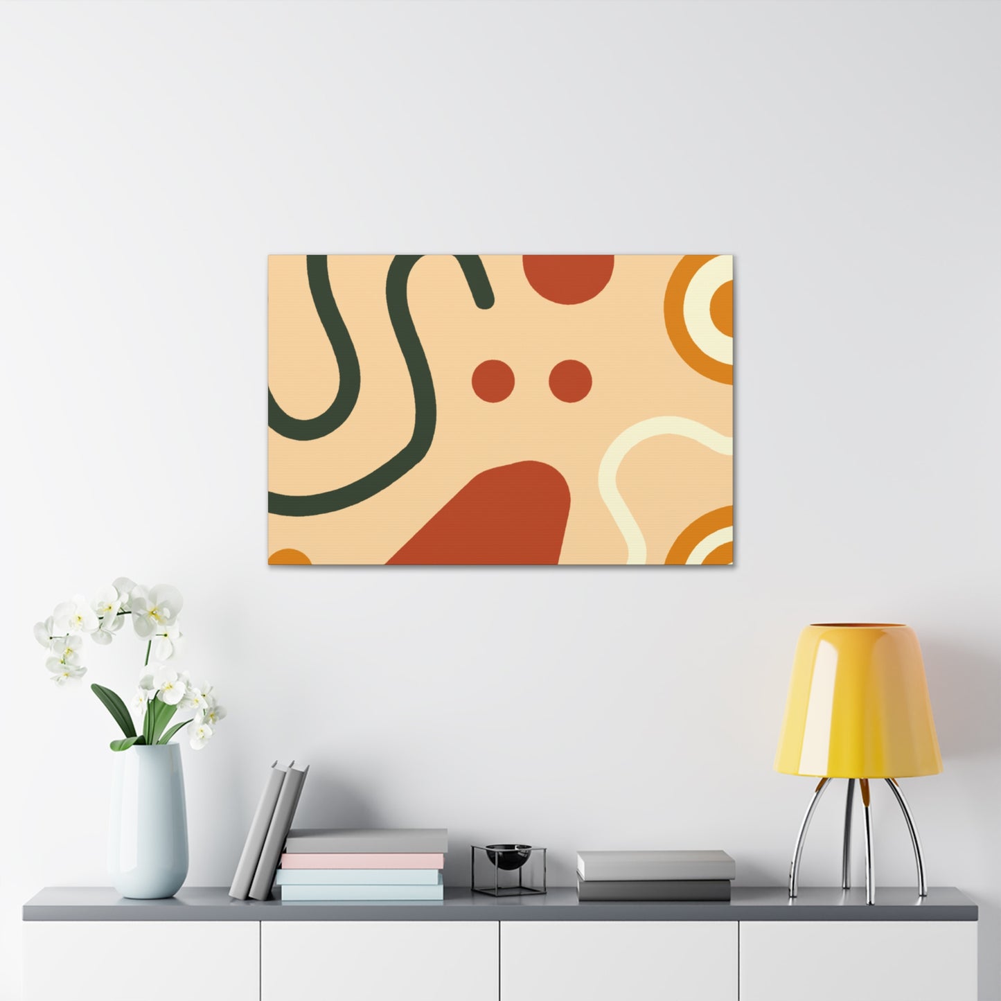 "Rustic Lunar Glow - Midcentury" - Canvas