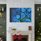 "Blue Petals" - Glass Canvas