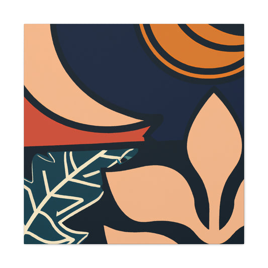 Blue Curve - Midcentury Canvas