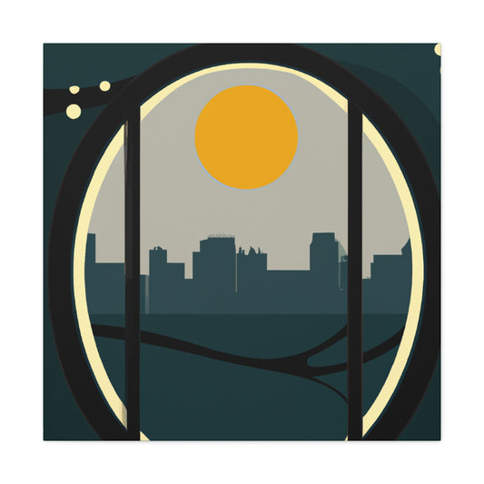 Moon Rise -  Midcentury Canvas