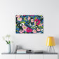 The Floral Frenzy: a game in which players race to collect the most colorful and fragrant flowers in a garden and arrange them in a beautiful bouquet. The player who collects the most flowers and arranges them most creatively wins the game - Canvas