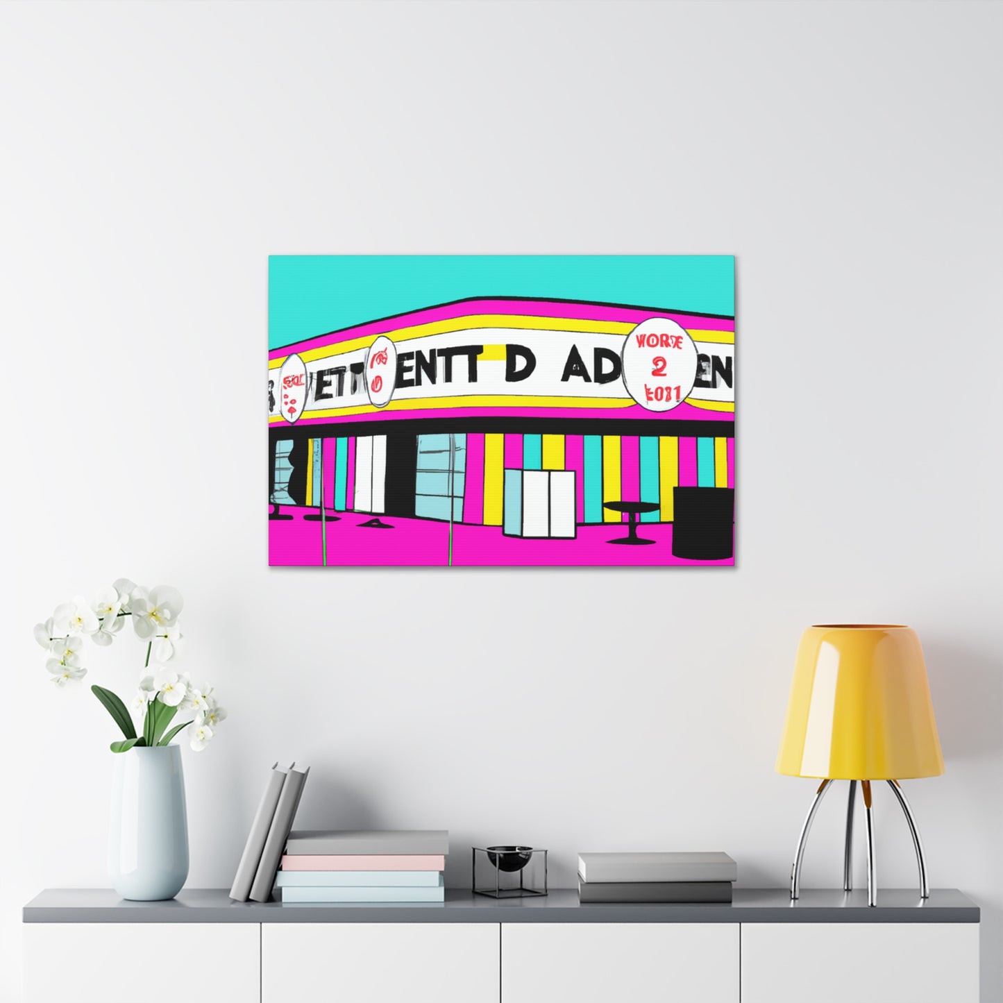 Radiant Rock n Roll Cafe - Canvas - Pop Art