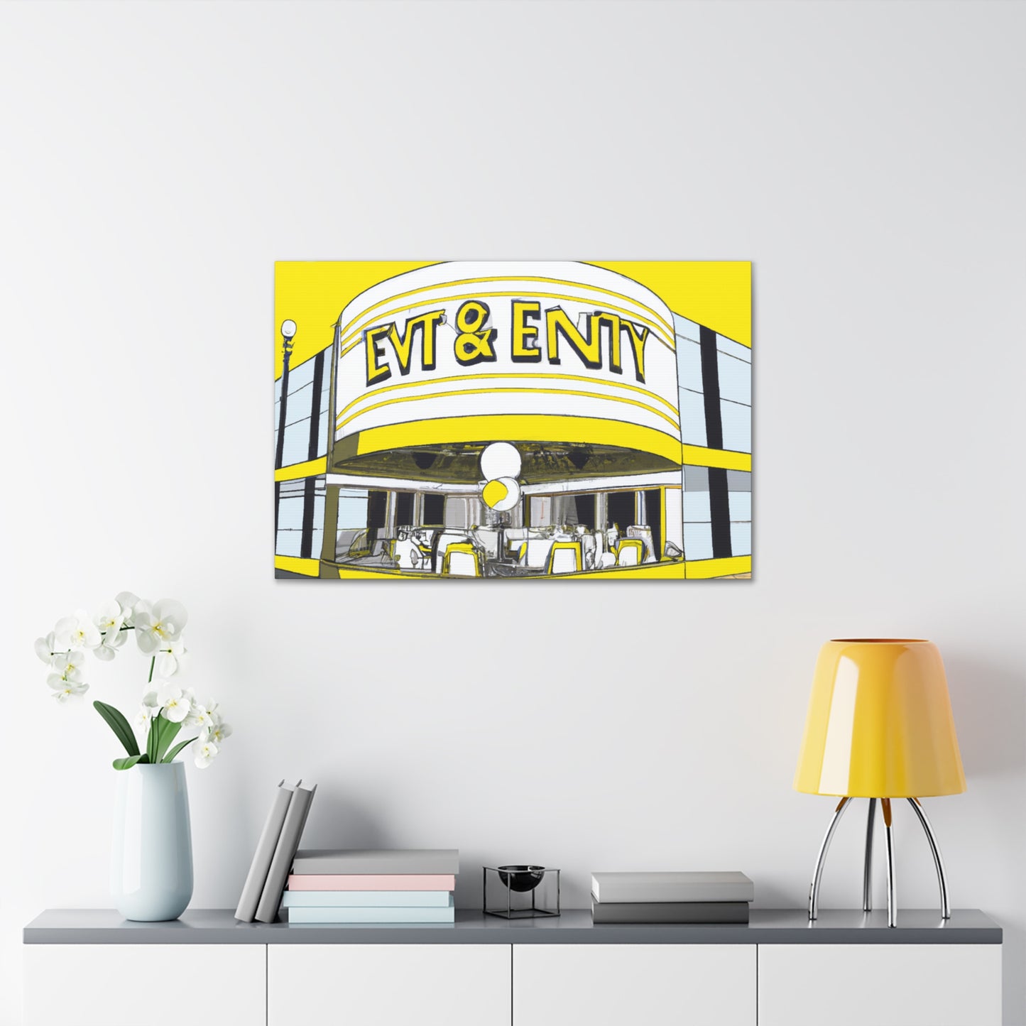 The Jiving Jukebox Cafe - Retro Music Pop Art Canvas