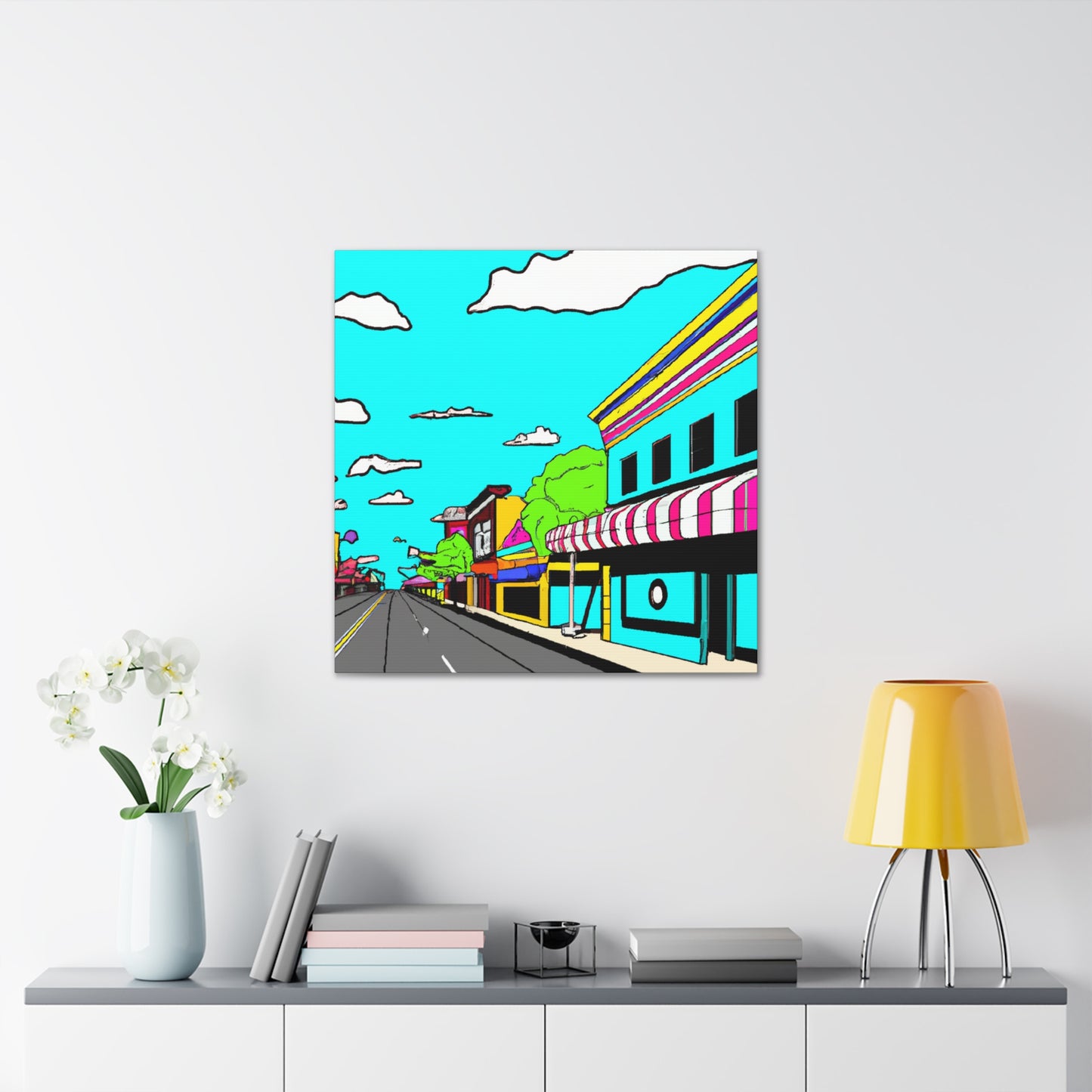 Car Hop Boulevard - Pop Art Canvas