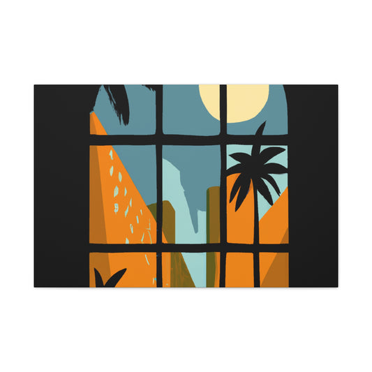 Metallic Bloom - Midcentury - Canvas