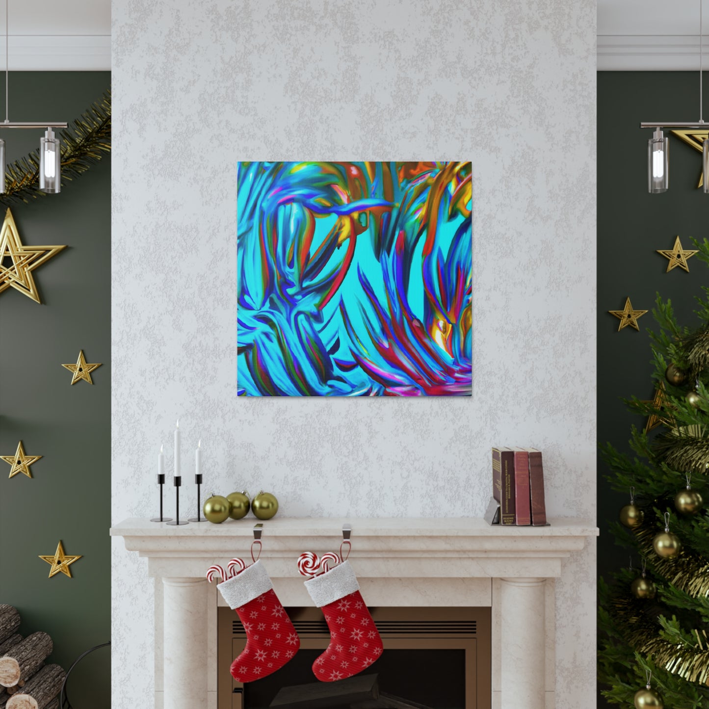 Blue Flames - Canvas - Abstract