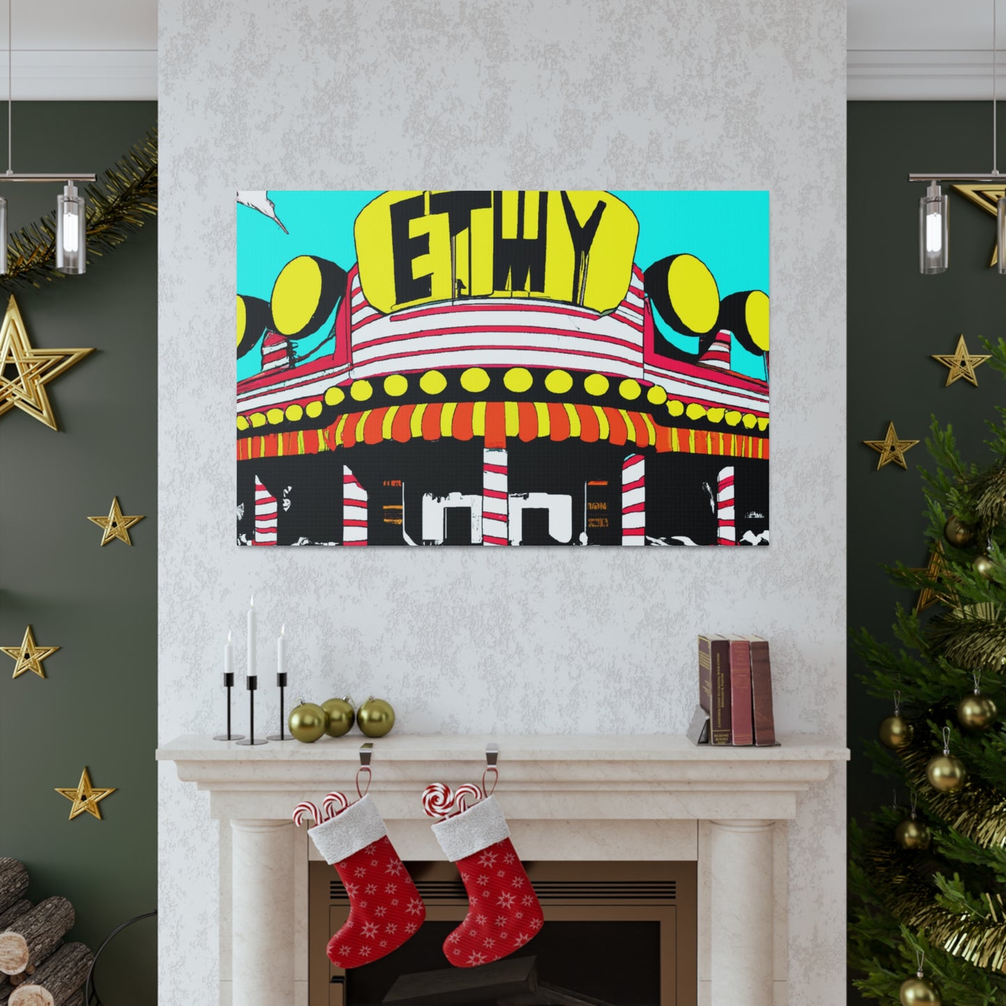 Rock 'n' Roll Drive-In Diner. - Pop Art Canvas
