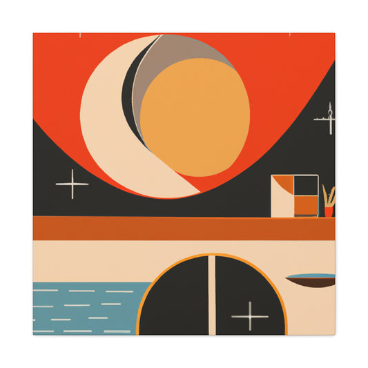 "Radial Reflection - Midcentury" - Canvas