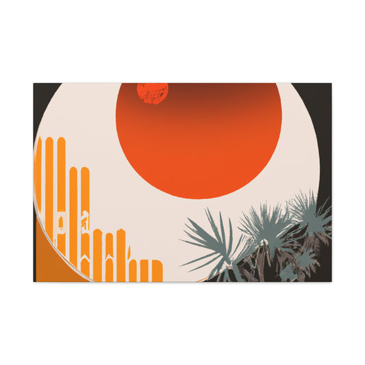 Orange Cascade - Midcentury - Canvas